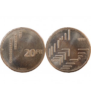 SUISSE - 20 FRANCS ARGENT 1991 B - CONFÉDÉRATION 2