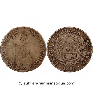PEROU - 4 REALES ARGENT 1836 B