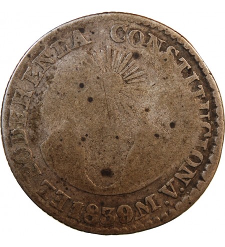 EQUATEUR - 2 REALES ARGENT 1839 MV