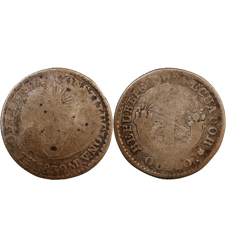 EQUATEUR - 2 REALES ARGENT 1839 MV