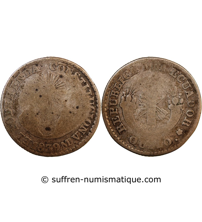EQUATEUR - 2 REALES ARGENT 1839 MV