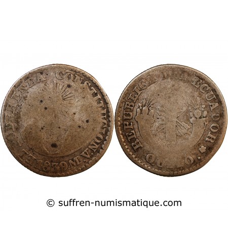 EQUATEUR - 2 REALES ARGENT 1839 MV