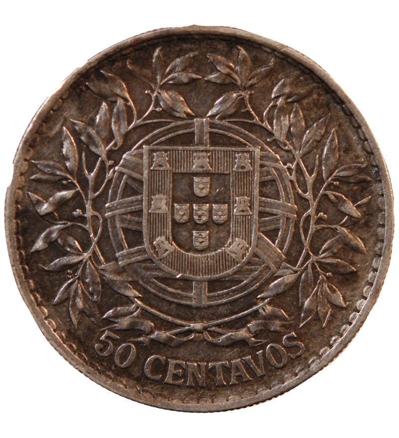 PORTUGAL - 50 CENTAVOS ARGENT 1916