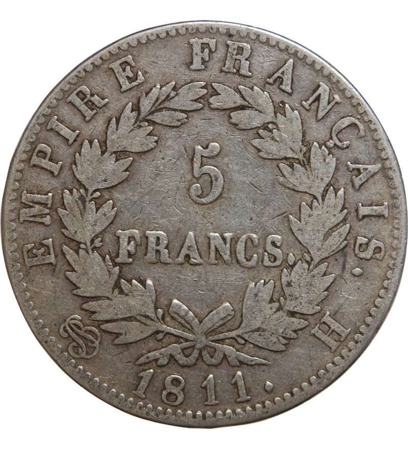 5 FRANCS NAPOLEON I  1811 H LA ROCHELLE