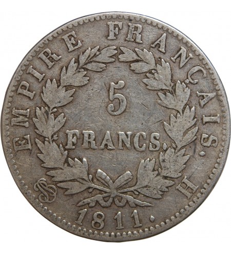 5 FRANCS NAPOLEON I  1811 H LA ROCHELLE