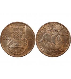 PORTUGAL - 10 ESCUDOS ARGENT 1954 - CARAVELLE 2