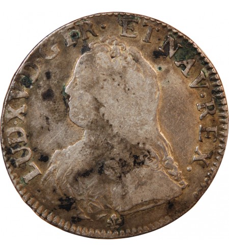 LOUIS XV - ECU ARGENT AUX BRANCHES D'OLIVIER 1733 K BORDEAUX