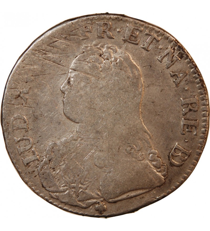 LOUIS XV - ECU DE BÉARN ARGENT AUX BRANCHES D'OLIVIER 1734 PAU