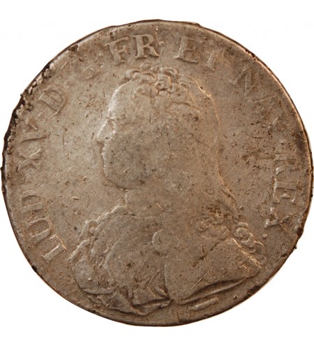 LOUIS XV - ECU ARGENT AUX BRANCHES D'OLIVIER 1726 W LILLE