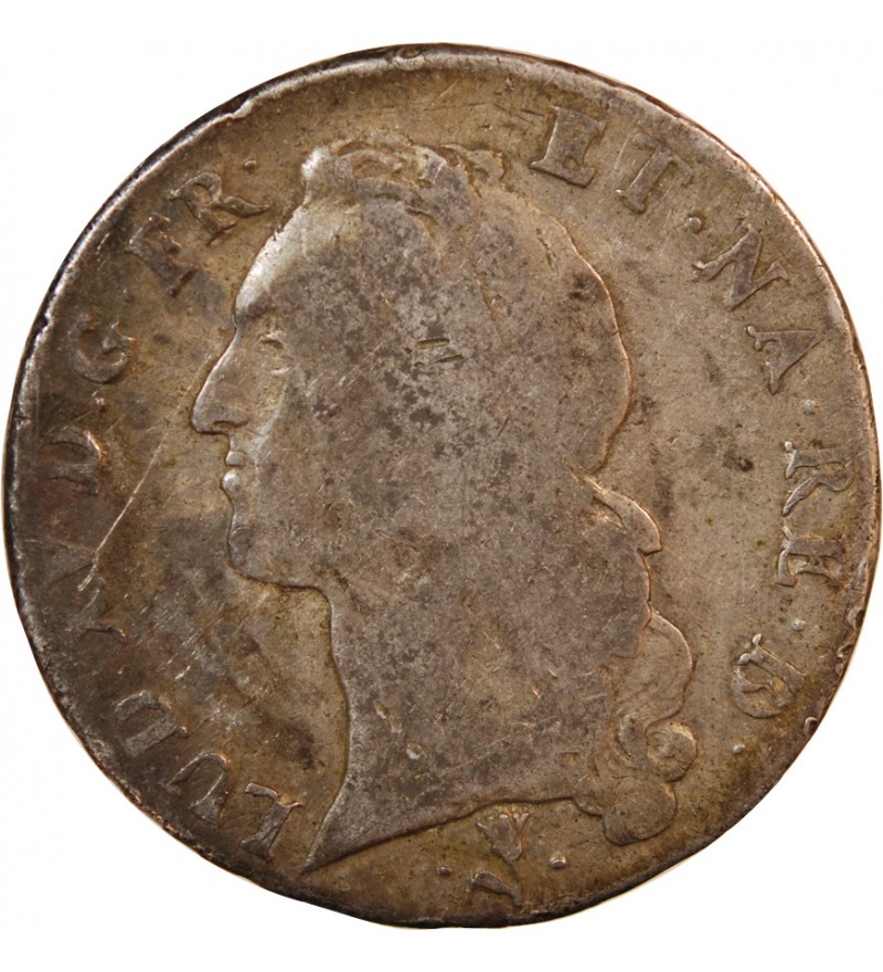 LOUIS XV - ECU ARGENT AU BANDEAU 1757 Q PERPIGNAN - R2