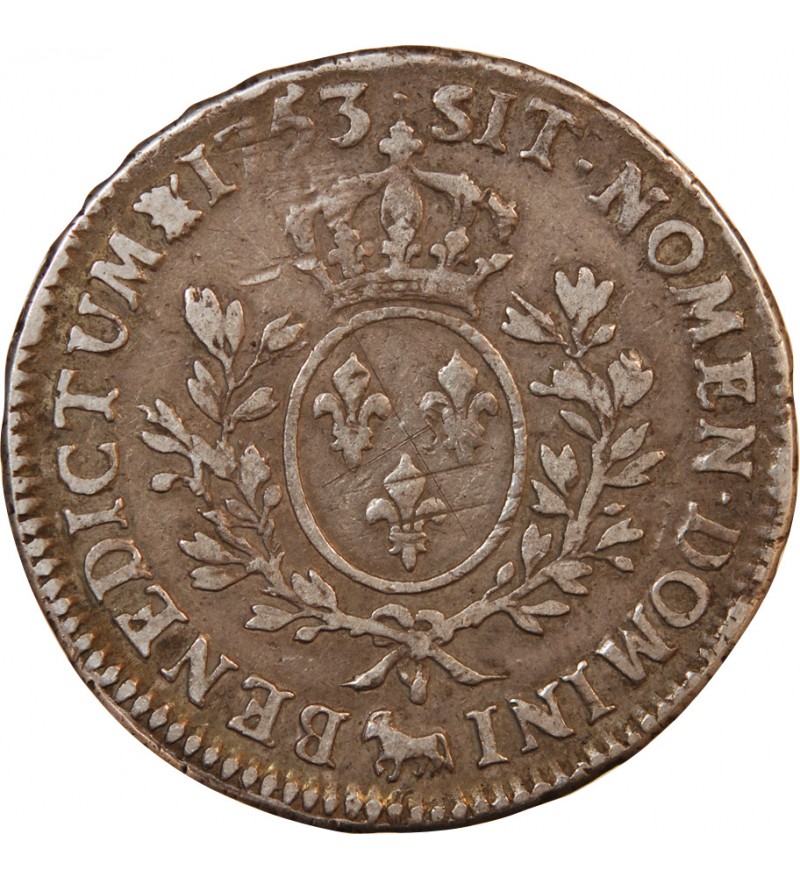 LOUIS XV - ECU DE BÉARN ARGENT AU BANDEAU 1753 PAU - R2