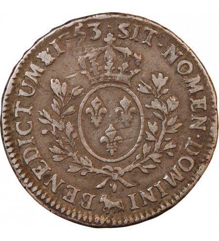 LOUIS XV - ECU DE BÉARN ARGENT AU BANDEAU 1753 PAU - R2