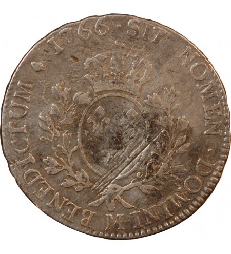 LOUIS XV - ECU ARGENT AU BANDEAU 1766 M TOULOUSE