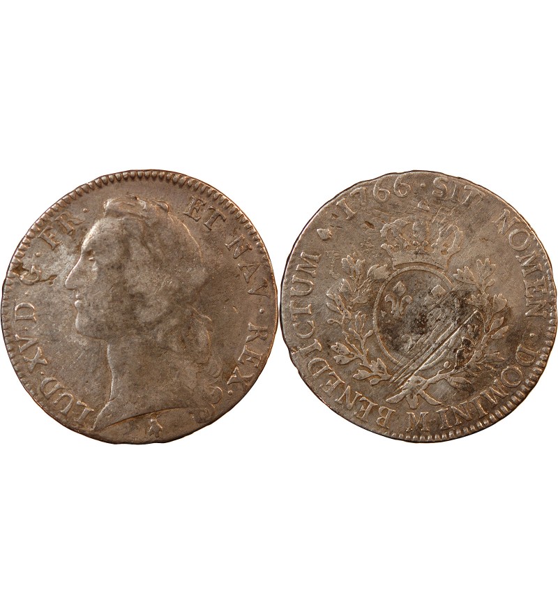 LOUIS XV - ECU ARGENT AU BANDEAU 1766 M TOULOUSE