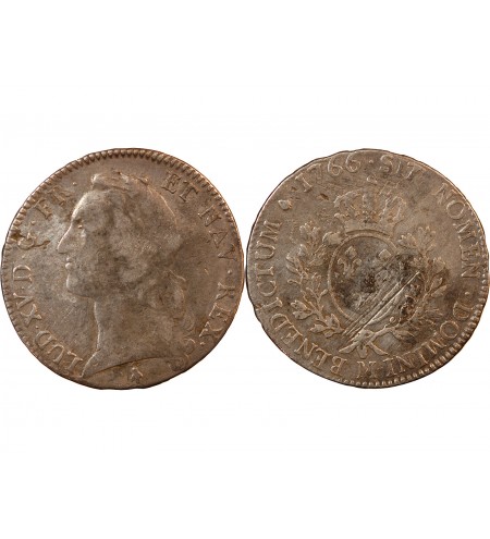 LOUIS XV - ECU ARGENT AU BANDEAU 1766 M TOULOUSE