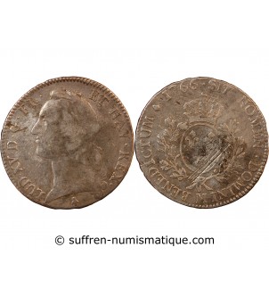 LOUIS XV - ECU ARGENT AU BANDEAU 1766 M TOULOUSE