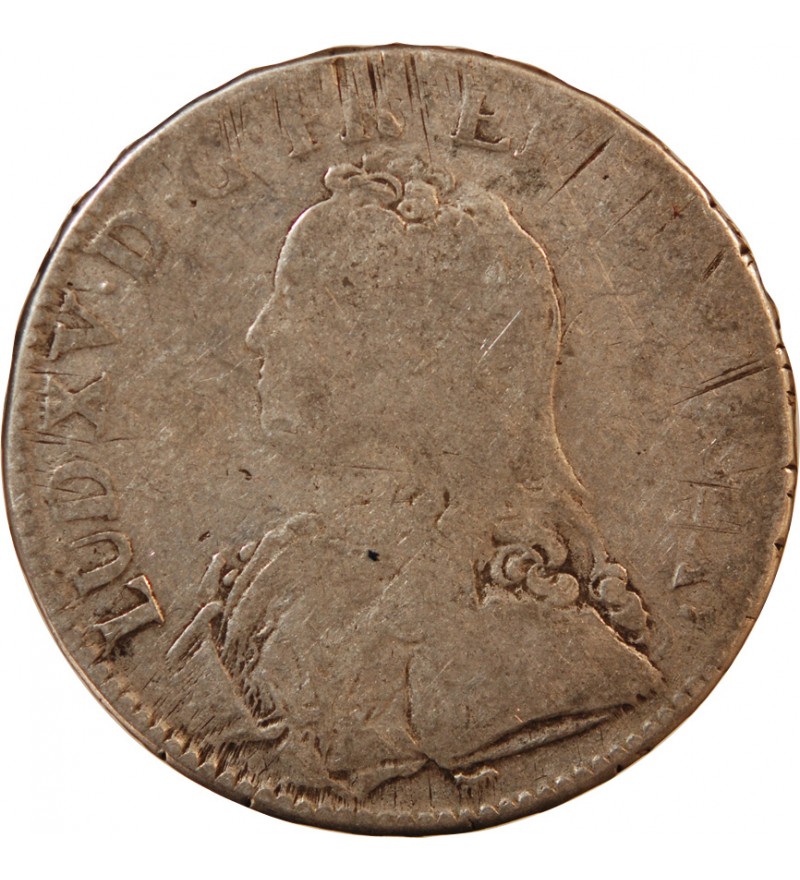 LOUIS XV - ECU ARGENT AUX BRANCHES D'OLIVIER 1726 A PARIS