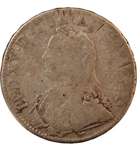 LOUIS XV - ECU ARGENT AUX BRANCHES D'OLIVIER 1726 A PARIS