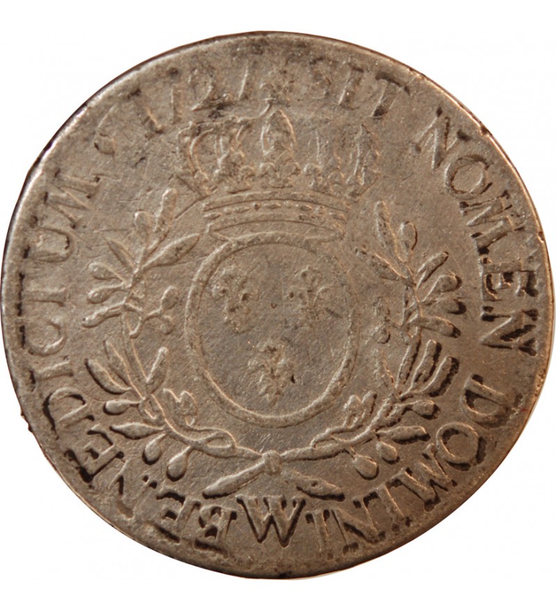 LOUIS XV - ECU ARGENT AUX BRANCHES D'OLIVIER 1727 W LILLE