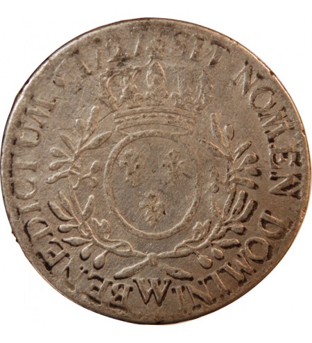 LOUIS XV - ECU ARGENT AUX BRANCHES D'OLIVIER 1727 W LILLE