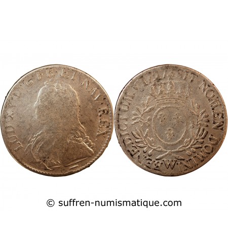 LOUIS XV - ECU ARGENT AUX BRANCHES D'OLIVIER 1727 W LILLE