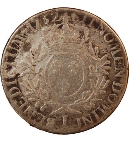 LOUIS XV - ECU ARGENT AUX BRANCHES D'OLIVIER 1732 I LIMOGES - R3