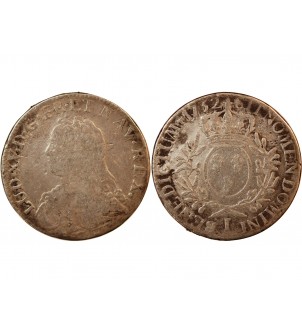 LOUIS XV - ECU ARGENT AUX BRANCHES D'OLIVIER 1732 I LIMOGES - R3 2