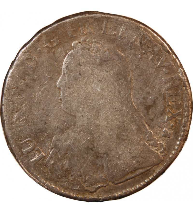 LOUIS XV - ECU ARGENT AUX BRANCHES D'OLIVIER 1726 M TOULOUSE