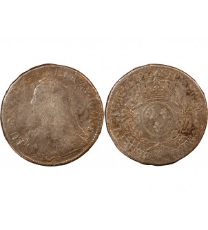 LOUIS XV - ECU ARGENT AUX BRANCHES D'OLIVIER 1726 M TOULOUSE 2