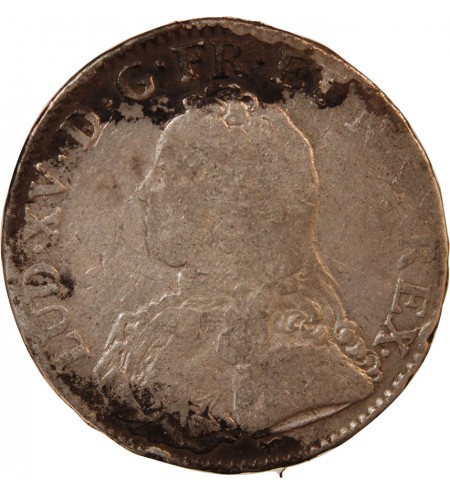 LOUIS XV - ECU ARGENT AUX BRANCHES D'OLIVIER 1726 A PARIS