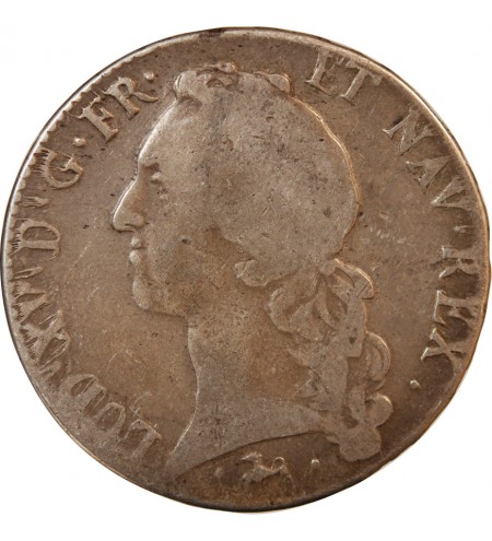 LOUIS XV - ECU ARGENT AU BANDEAU 1748 L BAYONNE - R2