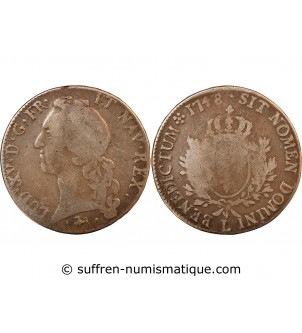 LOUIS XV - ECU ARGENT AU BANDEAU 1748 L BAYONNE - R2