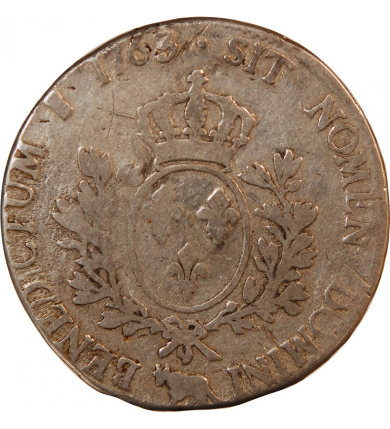 LOUIS XV - ECU DE BÉARN ARGENT AU BANDEAU 1763 PAU