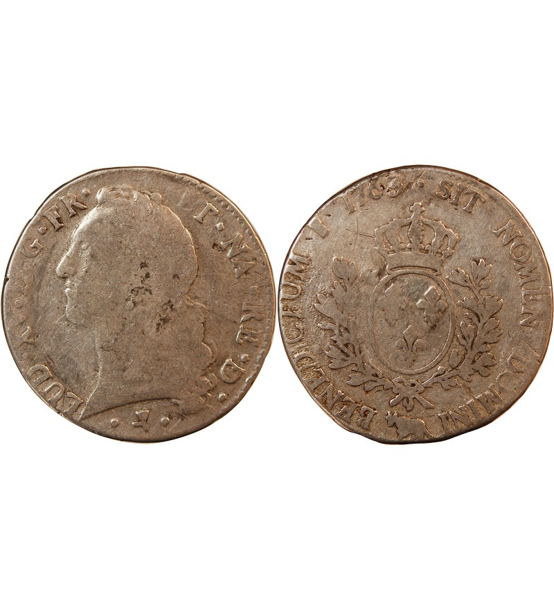 LOUIS XV - ECU DE BÉARN ARGENT AU BANDEAU 1763 PAU