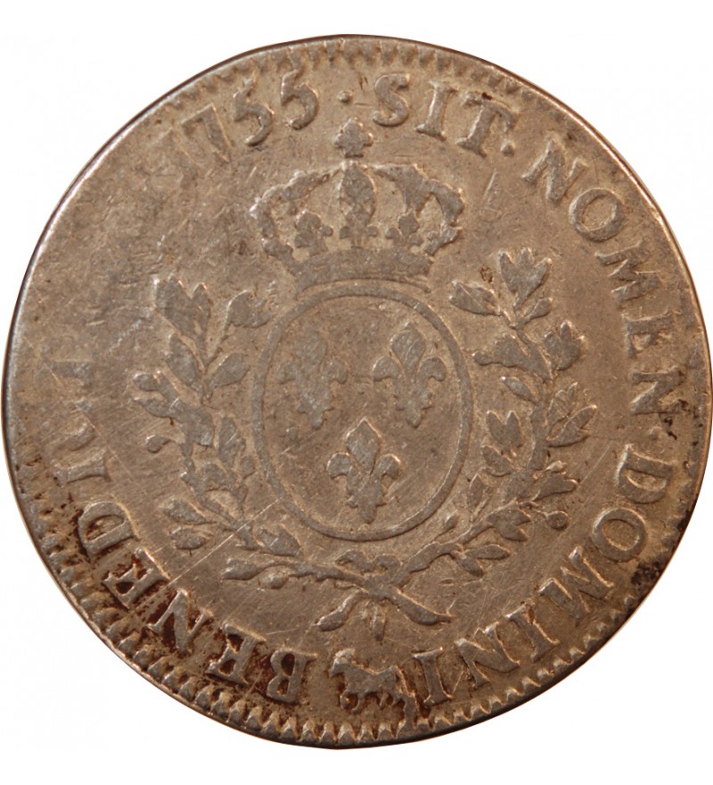 LOUIS XV - ECU DE BÉARN ARGENT AU BANDEAU 1755 PAU
