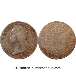 LOUIS XV - ECU DE BÉARN ARGENT AU BANDEAU 1755 PAU