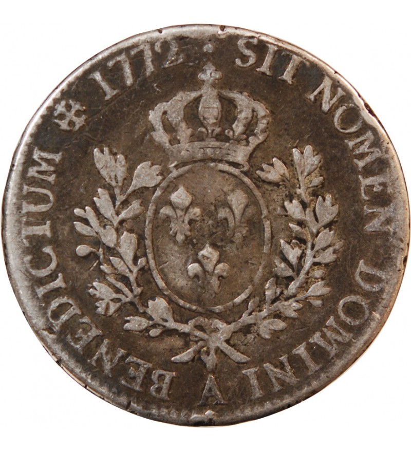 LOUIS XV - ECU ARGENT A LA VIEILLE TÊTE 1772 A PARIS