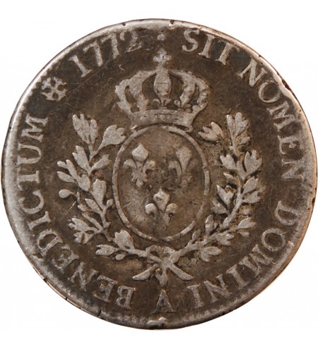 LOUIS XV - ECU ARGENT A LA VIEILLE TÊTE 1772 A PARIS