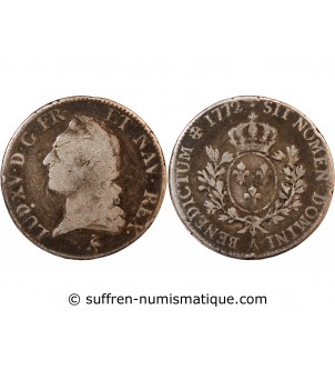 LOUIS XV - ECU ARGENT A LA VIEILLE TÊTE 1772 A PARIS