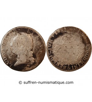 LOUIS XV - ECU ARGENT A LA VIEILLE TÊTE 1774 & AIX - R2