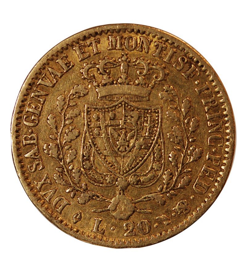 ITALIE, CHARLES FELIX﻿ - 20 LIRE OR 1828 TURIN
