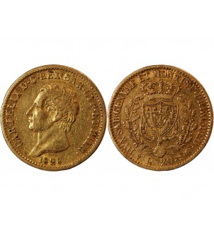 ITALIE, CHARLES FELIX﻿ - 20 LIRE OR 1828 TURIN 2