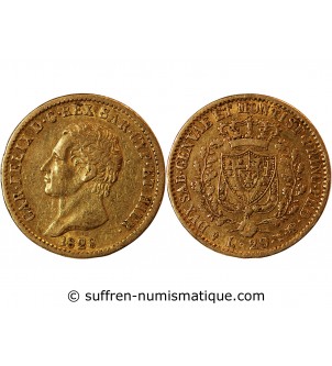 ITALIE, CHARLES FELIX﻿ - 20 LIRE OR 1828 TURIN