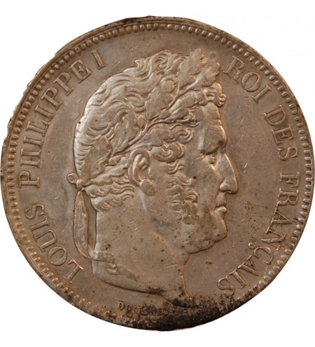 LOUIS PHILIPPE﻿ - 5 FRANCS ARGENT 1842 BB STRASBOURG "Type Domard, Tr relief"