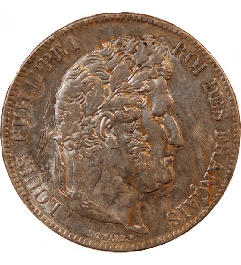 LOUIS PHILIPPE﻿ - 5 FRANCS ARGENT 1836 B ROUEN "Type Domard, Tr relief"