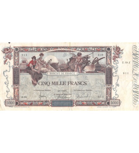 FRANCE, FLAMENG, 5000 FRANCS 09.01.1918