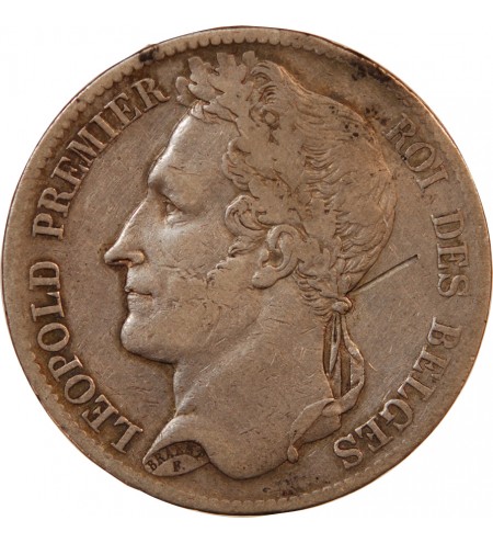 BELGIQUE, LEOPOLD Ier - 5 FRANCS ARGENT 1833