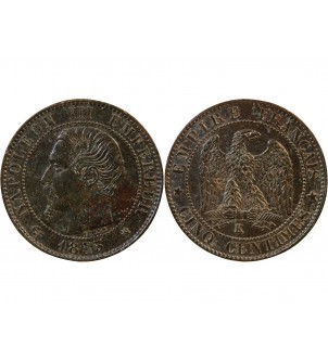 NAPOLEON III - 5 CENTIMES 1855 K BORDEAUX - Ancre 2