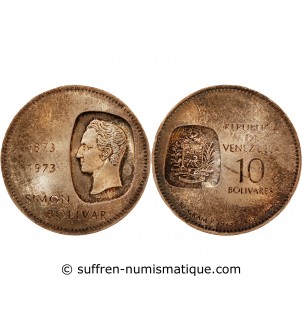 VENEZUELA, SIMON BOLIVAR - 10 BOLIVARS ARGENT 1973
