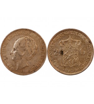 PAYS-BAS, WILHELMINA - 2 1/2 GULDEN ARGENT 1939 2